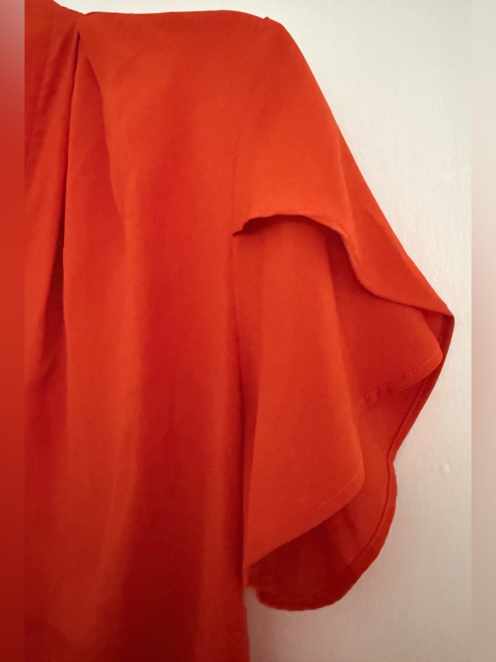 NWOT Calvin Klein Women's Orange Silky Tulip-Sleeve Blouse Medium - Picture 3 of 14